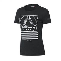 Koszulka sportowa damska Reebok BK2879. Czarne bluzki sportowe damskie Reebok, l, z materiału, bez kołnierzyka, bez ramiączek. Za 126.00 zł.