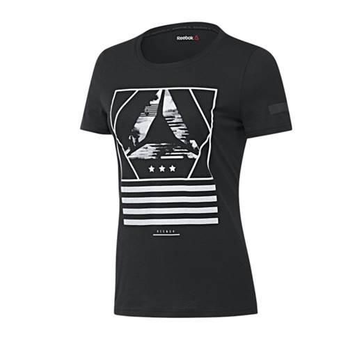 Koszulka sportowa damska Reebok BK2879. Czarne bluzki sportowe damskie Reebok, l, z materiału, bez kołnierzyka, bez ramiączek. Za 119.99 zł.