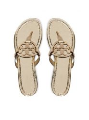 Tory Burch Japonki Miller 170345 Złoty. Żółte klapki damskie Tory Burch, bez wzorów, ze skóry, bez obcasa. Za 1,119.00 zł.