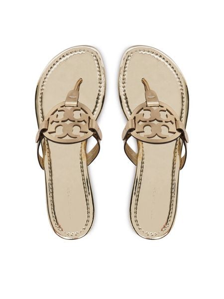 Tory Burch Japonki Miller 170345 Złoty. Żółte klapki damskie Tory Burch, bez wzorów, ze skóry, bez obcasa. Za 1,119.00 zł.