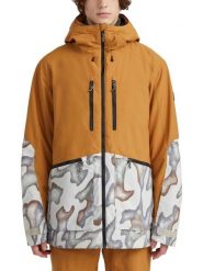 Kurtka narciarska męska O'NEILL Texture Jacket. Brązowe kurtki męskie O'neill, na zimę, m, bez wzorów, z materiału, bez kaptura. Za 999.00 zł.