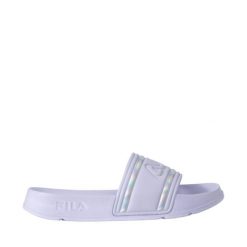 Klapki damskie Fila Morro Bay Logo. Fioletowe klapki damskie Fila, bez wzorów, z syntetyku, bez obcasa. Za 79.00 zł.