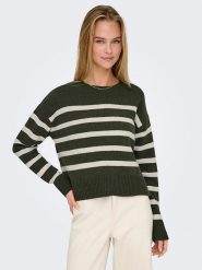 ONLY Sweter w kolorze ciemnozielonym rozmiar: S. Zielone swetry klasyczne damskie Only, s, bez kołnierzyka. Za 87.81 zł.