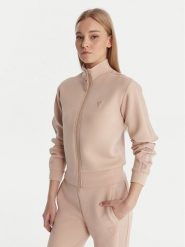 Guess Bluza V2YQ17 K7UW2 Beżowy Regular Fit. Brązowe bluzy bez kaptura damskie Guess, xxs, z wiskozy. Za 369.99 zł.