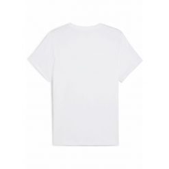 Damska koszulka z logo ESS No. 1 PUMA White Spring Fern Green. Białe bluzki damskie Puma, m, bez wzorów, bez ramiączek. W wyprzedaży za 64.00 zł.