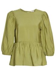 MOSS COPENHAGEN Bluzka "Lorella Ladonna" w kolorze zielonym rozmiar: M. Zielone bluzki damskie MOSS COPENHAGEN, m, bez wzorów, z wiskozy, klasyczne, bez kołnierzyka, bez ramiączek. Za 105.63 zł.