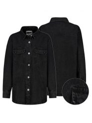 Sublevel Koszula dżinsowa w kolorze czarnym rozmiar: XL. Czarne koszule damskie Sublevel, xl, bez wzorów, z bawełny, bez kołnierzyka, bez ramiączek. Za 100.04 zł.