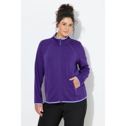Damskie Funkcyjna bluza rozpinana stójka długi rękaw z recyklingu. Fioletowe bluzy bez kaptura damskie Ulla Popken, plus size, z elastanu. Za 279.99 zł.