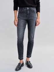 OPUS Dżinsy - Slim fit - w kolorze antracytowym rozmiar: 44/L28. Czarne jeansy damskie Opus. Za 206.42 zł.