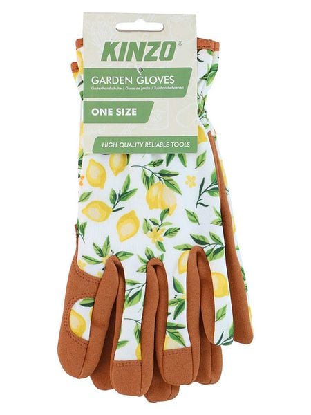 KINZO Rękawiczki ogrodowe w kolorze jasnobrązowo-żółtym - 23 x 10 cm rozmiar: onesize. Brązowe rękawiczki damskie KINZO, bez wzorów, z materiału. Za 53.04 zł.