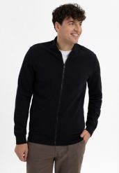 Bluza ze strukturą B-BONET. Czarne bluzy bez kaptura męskie Volcano, l, z bawełny. Za 169.99 zł.