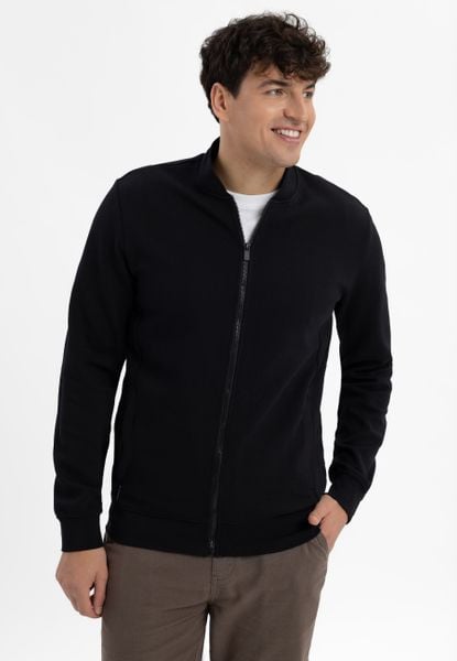 Bluza ze strukturą B-BONET. Czarne bluzy bez kaptura męskie Volcano, l, z bawełny. Za 169.99 zł.