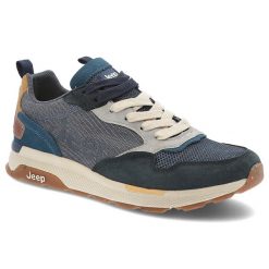 Niebieskie Sneakersy Jeep Sportowe Obuwie Męskie. Niebieskie buty sportowe na co dzień męskie Jeep, z zamszu, bez zapięcia, trekkingowe. Za 429.00 zł.