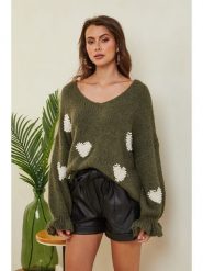 Joséfine Sweter "Kecel" w kolorze khaki rozmiar: S. Brązowe swetry klasyczne damskie Joséfine, s, z wełny, bez kołnierzyka. Za 173.99 zł.