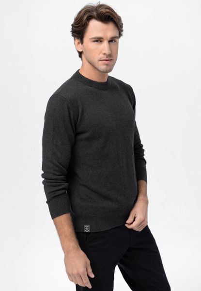 Bawełniany sweter S-RAYAN. Szare swetry męskie Volcano, l, bez wzorów, z bawełny, bez kołnierzyka. Za 159.99 zł.