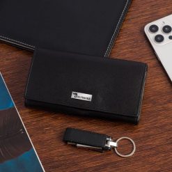 Portfel skórzany damski poziomy RFiD skóra na karty klasyk czarny Beltimore A03. Czarne portfele damskie bez wzorów, ze skóry. Za 75.99 zł.