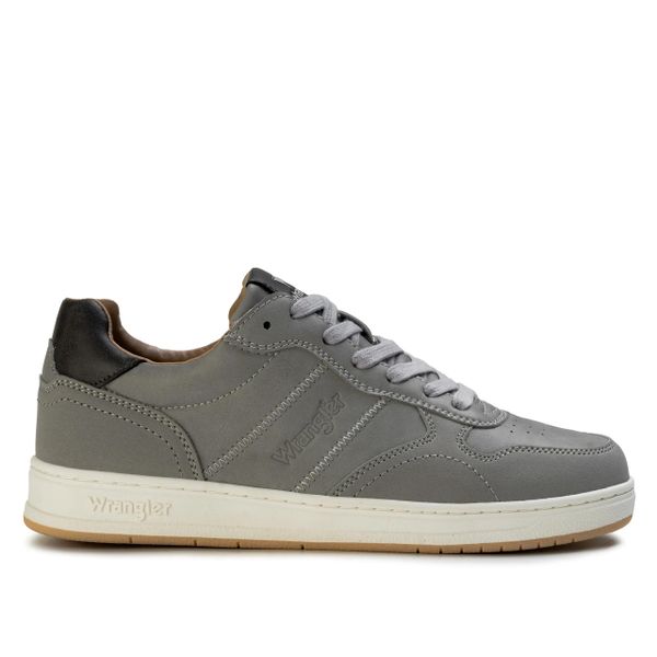 Buty męskie sportowe do chodzenia Wrangler RUSTY MEN LOW. Szare buty sportowe na co dzień męskie Wrangler, z jeansu, bez zapięcia, trekkingowe. Za 239.00 zł.