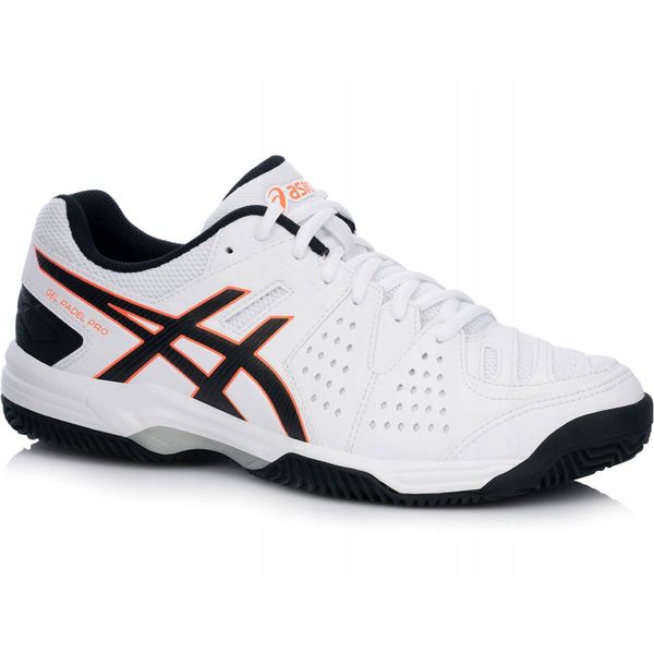 Buty sportowe męskie do gry w padla ASICS GEL-PADEL PRO 3 SG E511Y-108. Białe buty sportowe na co dzień męskie Asics, bez zapięcia. Za 199.00 zł.