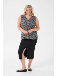 KAFFE curve Top w kolorze czarnym rozmiar: 52. Czarne topy damskie KAFFE curve, bez wzorów, z wiskozy, bez kołnierzyka. Za 65.85 zł.