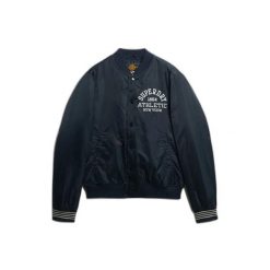 Kurtka Superdry Athletic Varsity Bomber. Niebieskie kurtki męskie Superdry., xl, bez wzorów, z materiału, eleganckie, bez kaptura. Za 514.65 zł.
