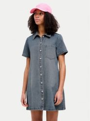 JJXX Sukienka jeansowa 12273029 Niebieski Regular Fit. Niebieskie sukienki damskie JJXX, s, bez wzorów, z bawełny, bez kołnierzyka, bez ramiączek. Za 139.99 zł.