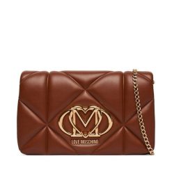 Torebka LOVE MOSCHINO. Brązowe torebki wieczorowe Love Moschino, bez wzorów, wizytowe, bez kołnierzyka, bez ramiączek. Za 789.99 zł.
