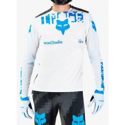 Bluza rowerowa męska Fox Ranger Digi Image Long Sleeve Jersey. Białe bluzy bez kaptura męskie FOX, bez wzorów, z jersey, sportowe, bez kołnierzyka, bez ramiączek. Za 219.99 zł.