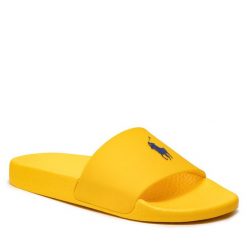 Klapki Polo Ralph Lauren. Żółte klapki damskie Polo Ralph Lauren, bez wzorów, bez obcasa. Za 259.99 zł.