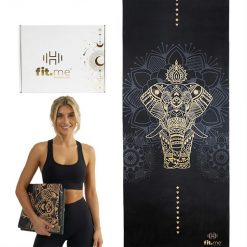 Mata do jogi zamszowa Fit.me Słoń 1,5mm. Czarne czapki dziecięce FIT.ME, bez wzorów, z kauczuku. Za 99.95 zł.