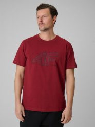 T-shirt męski 4F 4FRSS26TTSHM3989. Zielone t-shirty męskie 4f, na lato, m, bez wzorów, z bawełny, bez kołnierzyka. Za 59.99 zł.