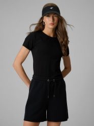 4F T-shirt slim gładki damski - czarny L. Czarne t-shirty damskie 4f, l, bez wzorów, z dzianiny, bez kołnierzyka. Za 79.99 zł.