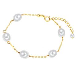 Valero Pearls Bransoletka Srebro wysokiej próby Żółte złoto Bransoletki 1 ct Damski. Żółte bransoletki damskie Valero Pearls, pozłacane. Za 189.99 zł.
