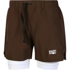 Szorty 2 w 1 Padel Mon Amour Pro. Brązowe szorty damskie PADEL MON AMOUR, bez wzorów, z materiału, eleganckie. Za 196.00 zł.