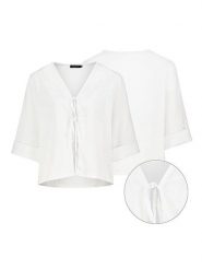 Eight2Nine Bluzka w kolorze białym rozmiar: M/L. Białe bluzki damskie Eight2Nine, l, bez wzorów, bez kołnierzyka, bez ramiączek. Za 127.35 zł.