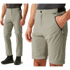 Turystyczne spodnie dla mężczyzn Regatta z odpinanymi nogawkami 2w1 RMJ307R. Zielone szorty męskie Regatta, bez wzorów, sportowe. Za 149.99 zł.