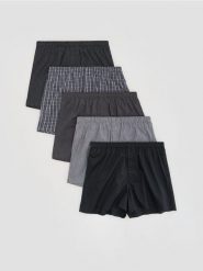 5 pack bokserek Loose - ciemnoszary. Szare bokserki męskie Reserved, bez wzorów. Za 125.99 zł.