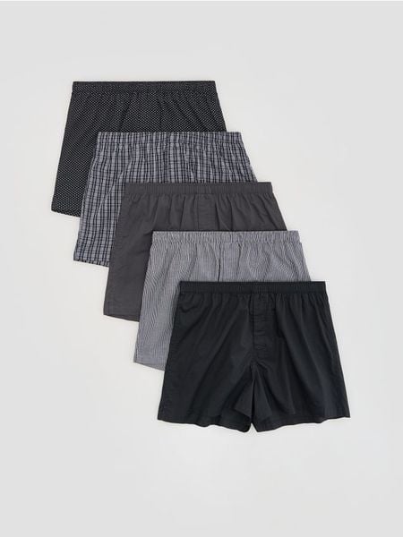 5 pack bokserek Loose - ciemnoszary. Szare bokserki męskie Reserved, bez wzorów. Za 125.99 zł.