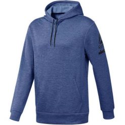 Bluza sportowa męska Reebok Workout ThermoWarm Hoodie. Niebieskie bluzy bez kaptura męskie Reebok, bez wzorów, z dresówki, sportowe, bez kołnierzyka, bez ramiączek. Za 102.09 zł.