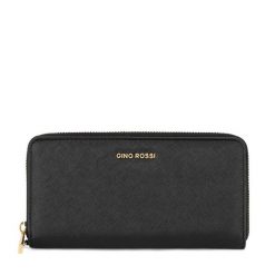 Portfel GINO ROSSI. Czarne portfele damskie Gino Rossi, bez wzorów. Za 99.99 zł.
