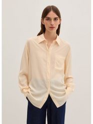 STEFANEL Bluzka w kolorze beżowym rozmiar: 44. Brązowe bluzki damskie Stefanel, bez wzorów, z wiskozy, bez kołnierzyka, bez ramiączek. Za 173.99 zł.