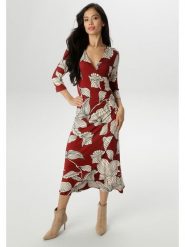 Aniston Sukienka w kolorze brązowo-kremowym rozmiar: 42. Brązowe sukienki damskie Aniston, bez wzorów, bez kołnierzyka, bez ramiączek, midi. Za 104.39 zł.