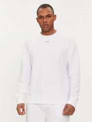 Calvin Klein Bluza Nano Logo K10K112870 Biały Regular Fit. Białe bluzy bez kaptura męskie CALVIN KLEIN, m, z bawełny. Za 299.99 zł.
