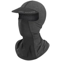 Czapka z daszkiem pełna ochrona przeciwsłoneczna oddychająca balaclava. Czarne czapki męskie ROCKBROS, bez wzorów, z jedwabiu. Za 75.60 zł.