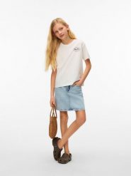 Vero Moda Girl Koszulka "Zandra" w kolorze kremowym rozmiar: 134/140. Brązowe koszulki dziewczęce Vero Moda Girl, bez wzorów, z bawełny, bez ramiączek. Za 75.69 zł.