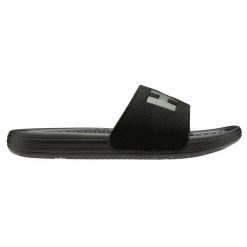 Klapki Helly Hansen H/H Slide 11715 990 czarne. Czarne klapki damskie bez wzorów, z materiału, bez obcasa. Za 319.13 zł.