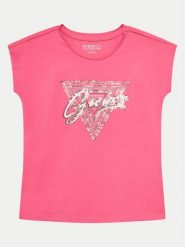 Guess T-Shirt J4GI21 K6YW4 Różowy Boxy Fit. Czerwone koszulki dziewczęce Guess, z aplikacjami, z bawełny, bez ramiączek. Za 59.99 zł.