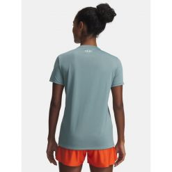 Koszulka T-Shirt Damski Under Armour Treningowy Szybkoschnący Lekki Tech. Zielone bluzki sportowe damskie Under Armour, bez kołnierzyka, bez ramiączek. Za 119.99 zł.