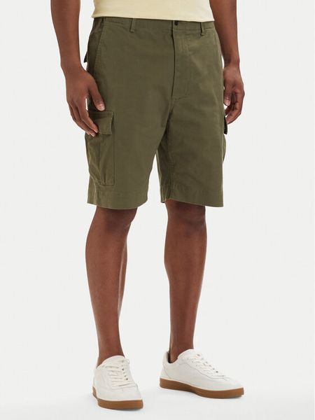 Tommy Hilfiger Szorty materiałowe Twill Cargo MW0MW42350 Khaki Relaxed Fit. Brązowe szorty męskie Tommy Hilfiger, z bawełny, bez kołnierzyka. Za 269.99 zł.