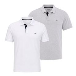 Męska Koszulka Polo Tom Tailor Doublepack Polo Light Stone Grey Melange 1044879 15398. Szare koszulki polo męskie Tom Tailor, l, bez wzorów, bez ramiączek. W wyprzedaży za 79.99 zł.