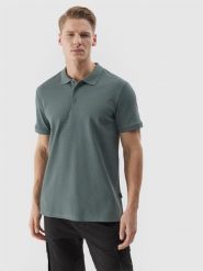 4F Koszulka polo regular męska - khaki XL. Brązowe koszulki polo męskie 4f, m, bez wzorów, z bawełny, bez ramiączek. W wyprzedaży za 49.99 zł.